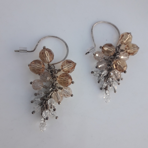 Crystal Dangle Earrings Chandelier Gold Silver - Picture 3 of 12